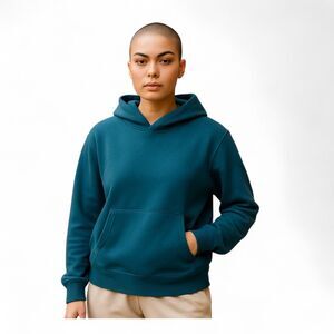 Merokeety Pullover Hoodie Sweatshirt Women Small Teal Blue Kangroo Pocket Soft